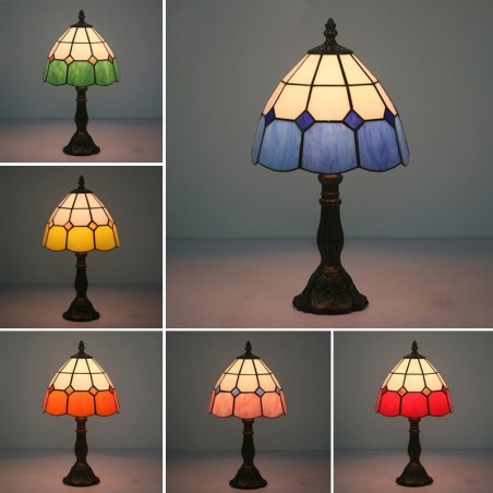 20 cm amerikanische Buntglas Tiffany Tischlampe